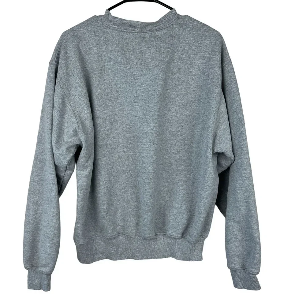 Champion Sweatshirt Unisex L Gray Crewneck Embroidered Logo Vintage Y2K Pullover - Picture 2 of 10